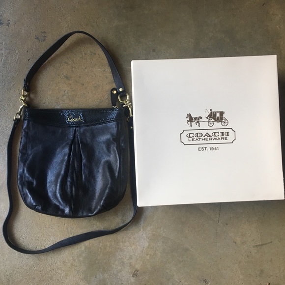 Coach Handbags - COACH Black Crossbody Shoulder Bag Black & Gold
